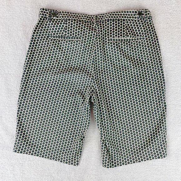 LAUNDRY Shelli Segal Bermuda Shorts Women's Size 8 Black / White Circles Stretch - Picture 2 of 16